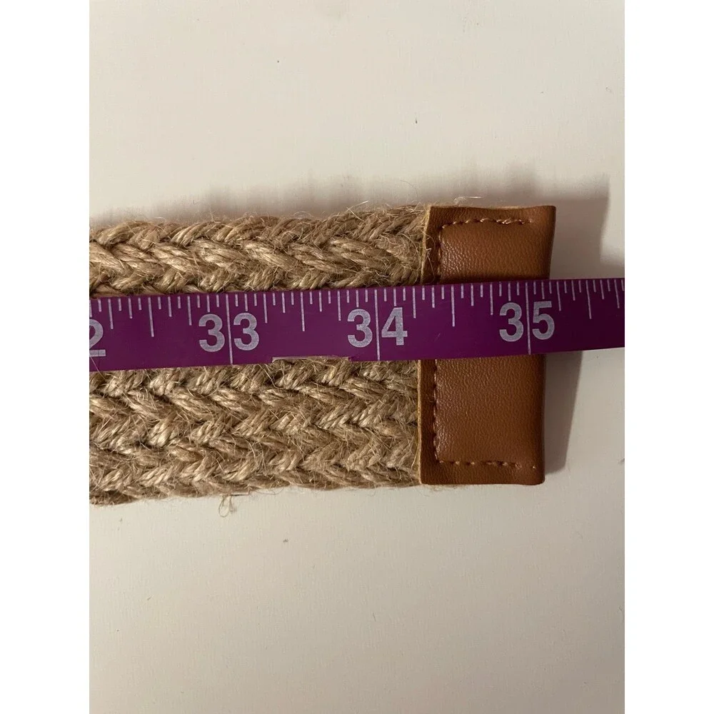 Tan/Brown Lightweight Woven Wide Waist Belt